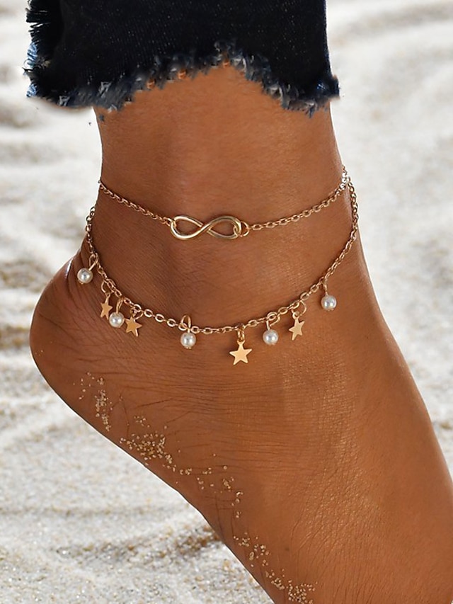  αστράγαλο βραχιόλι Στυλάτο Απλός Γυναικεία Κοσμήματα Σώματος Για Καθημερινά Παραλία Κλασσικό Κράμα Stea Χρυσό 1 τεμ