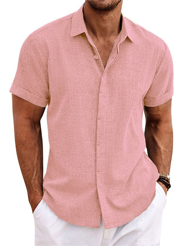 Men's Shirt Linen Shirt Summer Shirt Casual Shirt Beach Shirt Button
