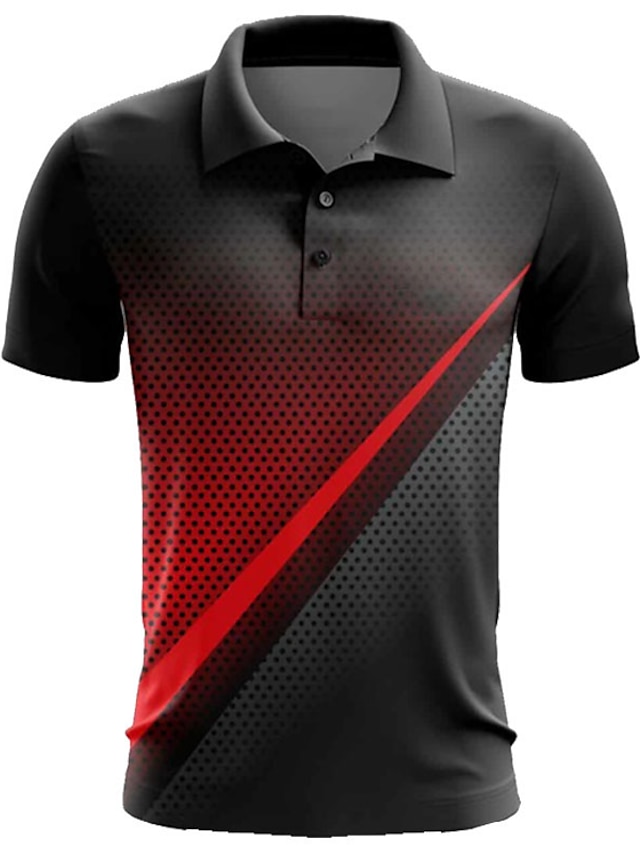 Men's Golf Polo Shirt Silver Earth Yellow Red black Short Sleeve Sun ...