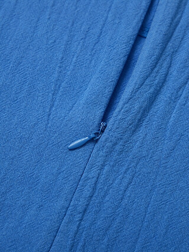 Women‘s Shift Dress Knee Length Dress Green Blue Pink Yellow Half