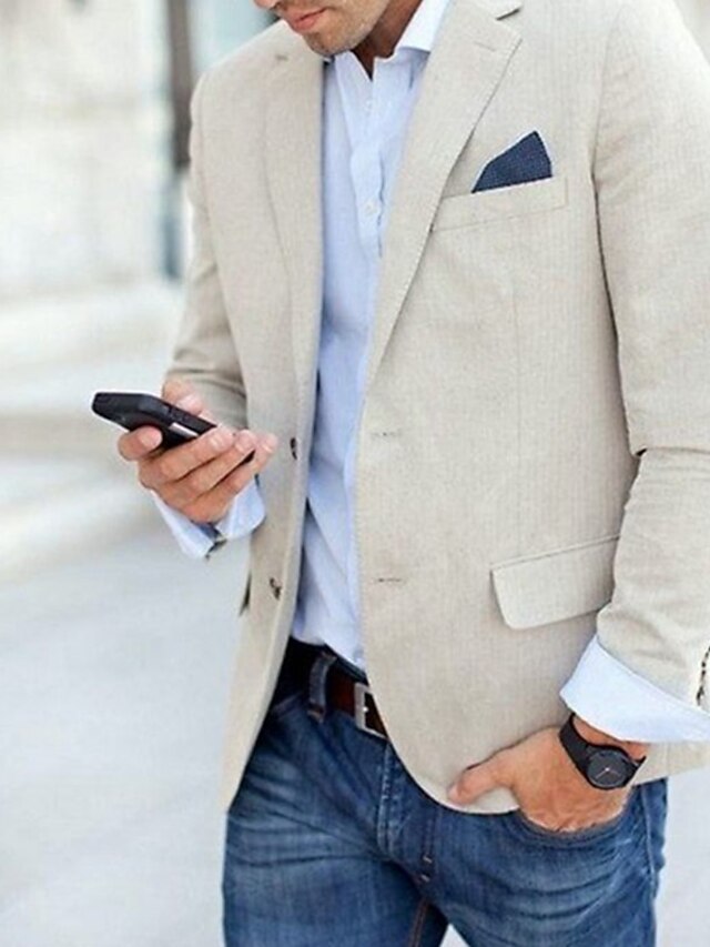 Mens Suit Jacket Wangyue Summer Beach Linen Blazer For Men Casual