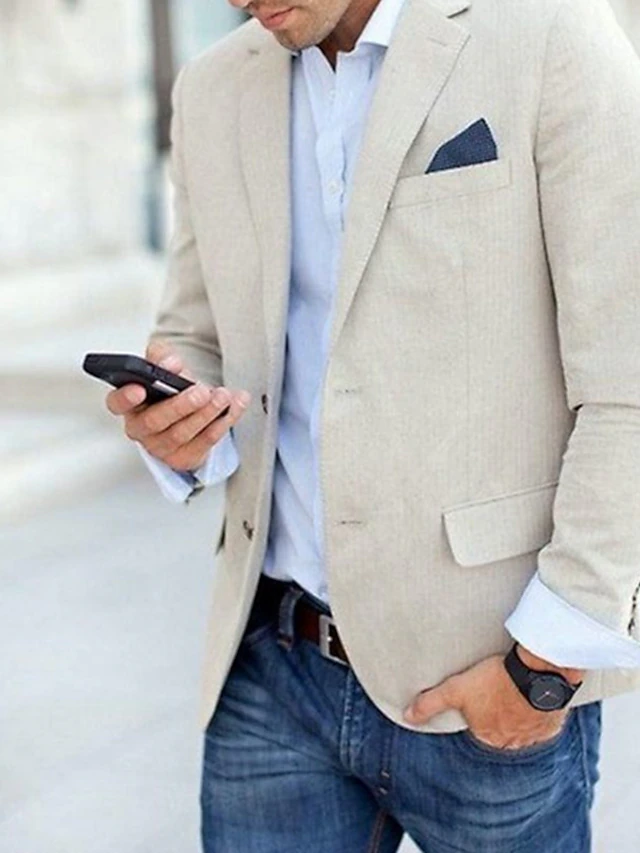 Mens Suit Jacket Wangyue Summer Beach Linen Blazer For Men Casual