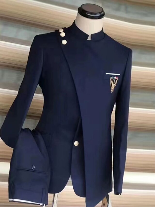 Amazing Red Two Piece Slim Fit Prom Men Suit