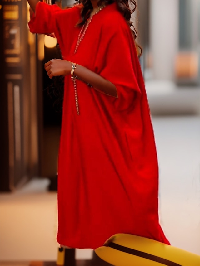  Pentru femei Rochie Maxi lungă Rochie Lunga Rochie Maxi Rochie casual Rochie imprimata Rochie de primăvară De Bază Clasic Modern În aer liber Vacanță Zilnic Potrivire Largă Frunză Simplu Lungime