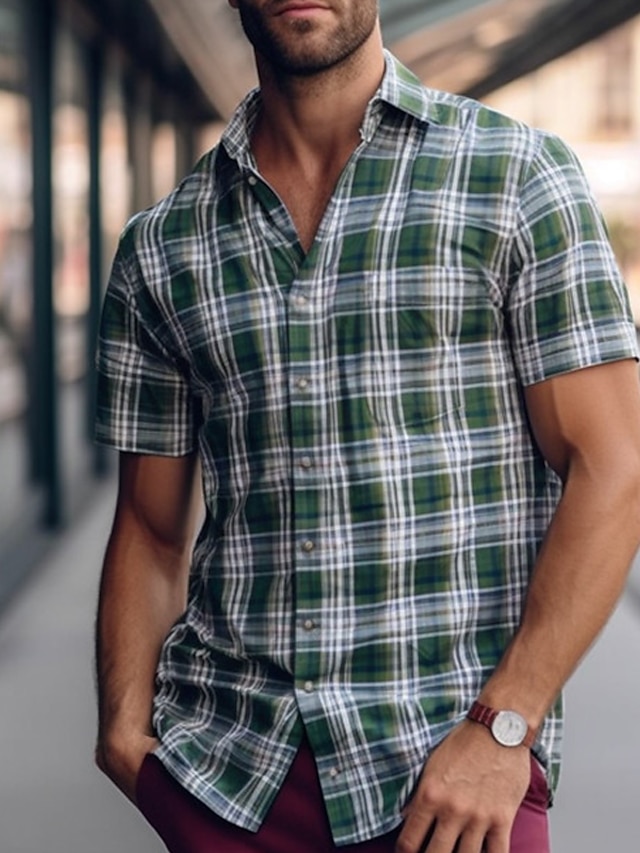 Men's Shirt Button Up Shirt Casual Shirt Summer Shirt Beach Shirt Blue