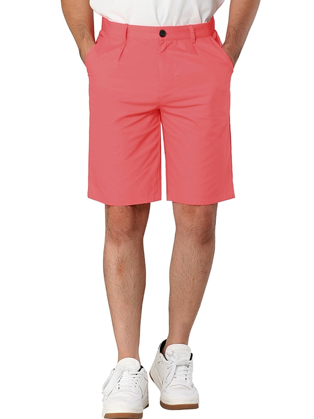  Férfi Rózsaszín nadrág Rövidnadrágok Chino Shorts Ruha Rövidnadrág Bermuda nadrág Zseb Sima Mokaszinok Légáteresztő Szabadtéri Napi Alkalmi Divat Alkalmi Fekete Arcpír rózsaszín
