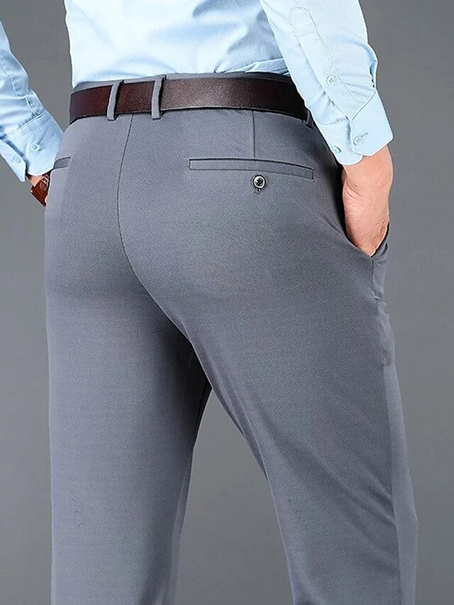 Men's Dress Pants Trousers Slacks Suit Pants Pocket Plain Comfort