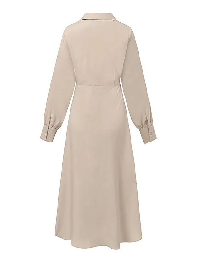 Women's Casual Dress Wrap Dress Plain Dress Long Dress Maxi Dress ...
