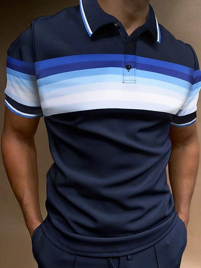  Herren Sport-Polo Poloshirt Casual Festtage Kargen Kurzarm Modisch Basic Farbblock Taste Sommer Regular Fit Dunkelrot Gelb Dunkelmarine Purpur Grün Grau Sport-Polo