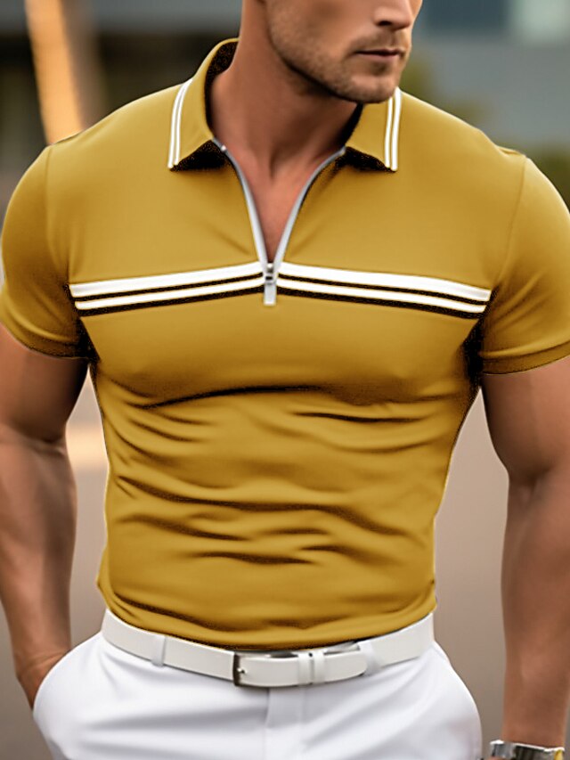 Men's Casual Quarter-Zip Polo Shirt | Long Sleeve