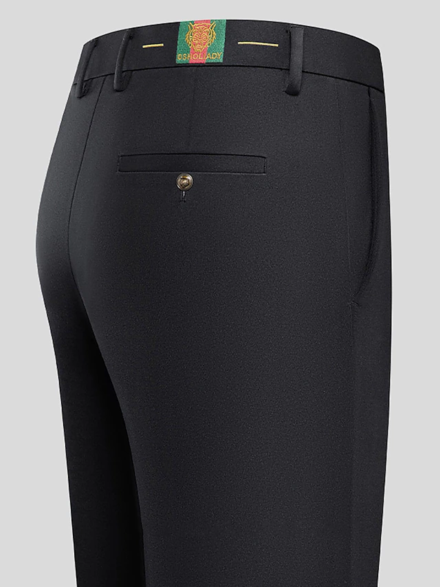 Men's Dress Pants Trousers Suit Pants Plain Comfort Breathable Outdoor Daily Going out Fashion Casual Black Dark Blue 12