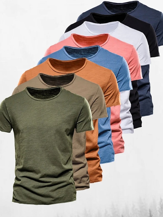  Per uomo maglietta T-shirt Liscio Girocollo Strada Da mare Maniche corte Abbigliamento Di tendenza Originale Essenziale