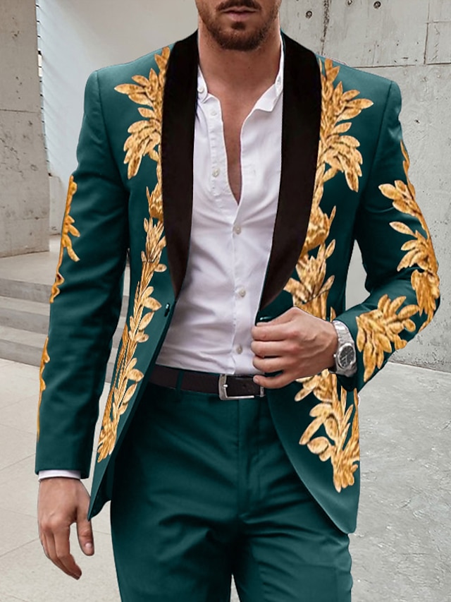 Green Red Men's Sequin Wedding Prom Suits 2 Piece Tailored Fit Single Breasted One-button 2024