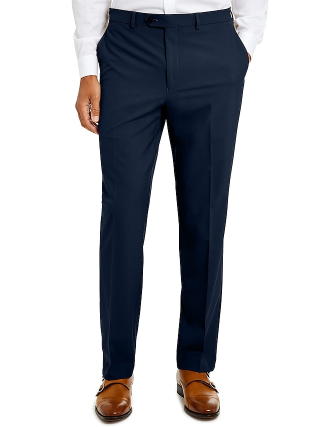 Men's Dress Pants Trousers Suit Pants Pocket Plain Comfort Breathable ...