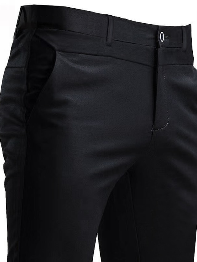  Herren Anzughosen Hose Hosen Hose Freizeithose Anzughose Tasche Einfarbig tragbar Draussen In voller Länge Hochzeit Heim Arbeit Modisch Strassenmode weiß grau Schwarz elastisch