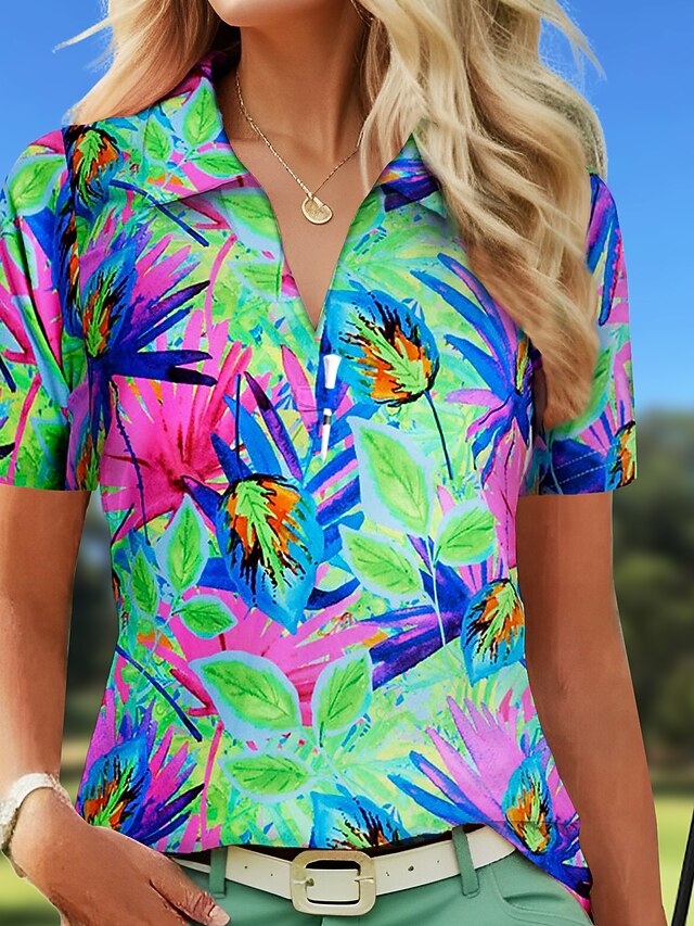 Women's Polo Shirt Golf Shirt Breathable Quick Dry Moisture Wicking