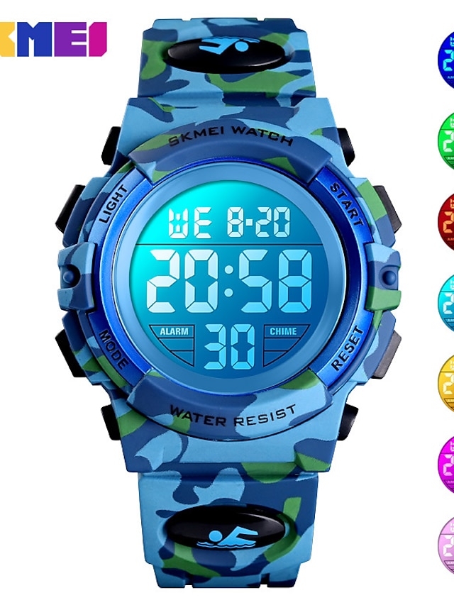  numérique montre pour analogique numérique de mode d'eau enfants led électronique numérique montre chronomètre horloge temps enfants sport montres 30m étanche montre-bracelet pour les garçons