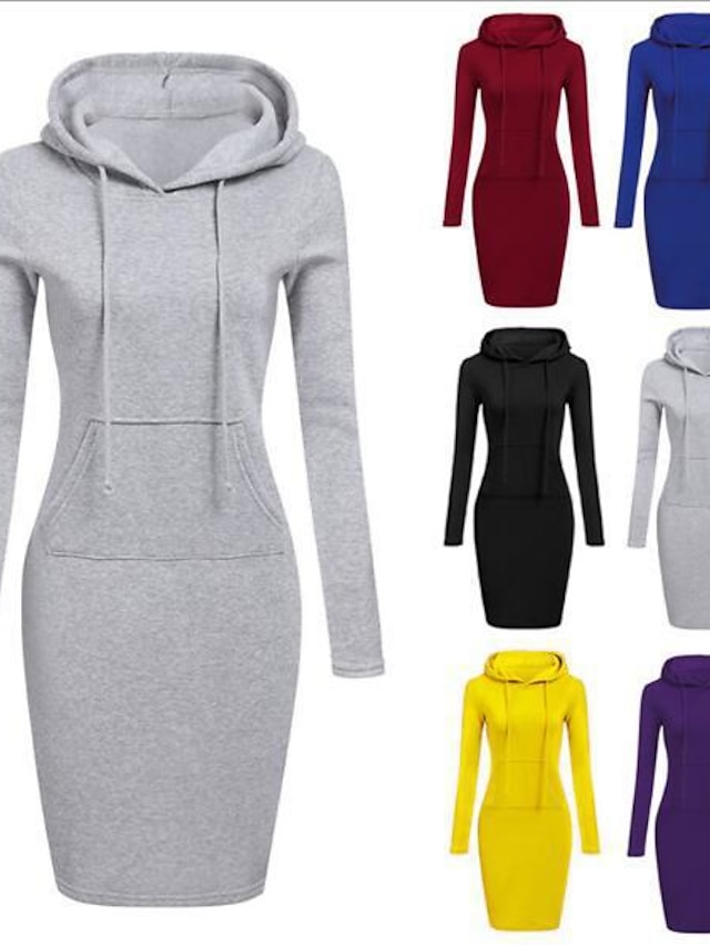 Women's Hoodie Dress Casual Dress Mini Dress Active Daily Outdoor Home ...