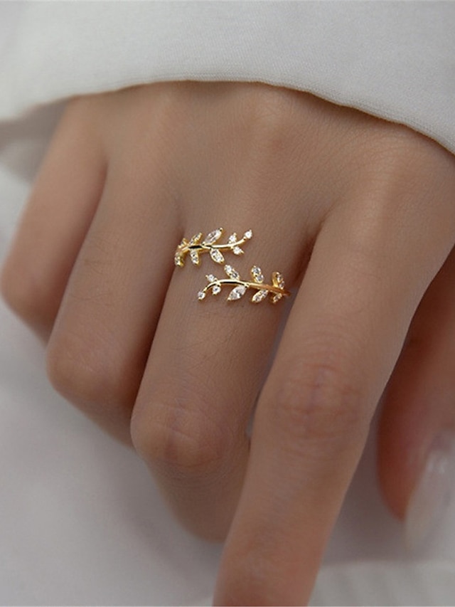  Women's Rings Fashion Outdoor Leaf Ring