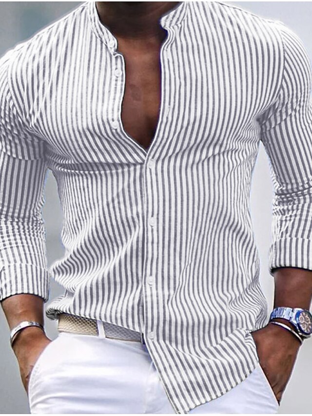 Men's Shirt Summer Shirt Beach Wear Button Up Shirt Casual Shirt Band ...