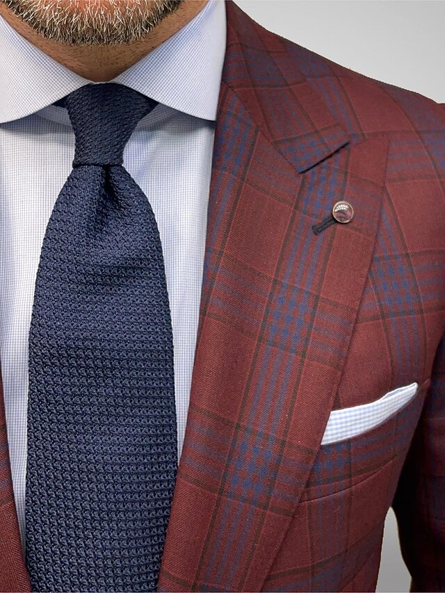 Wool Sport Coat - Plaid Blazer - Windowpane Blazer - Rose