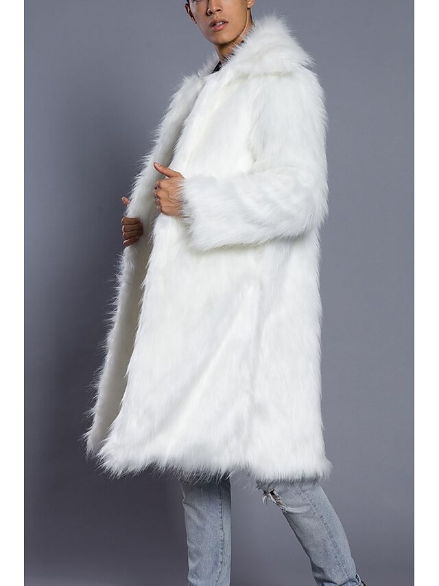 Men's Winter Coat Winter Jacket Fur Coat Daily Wear Vacation Soft