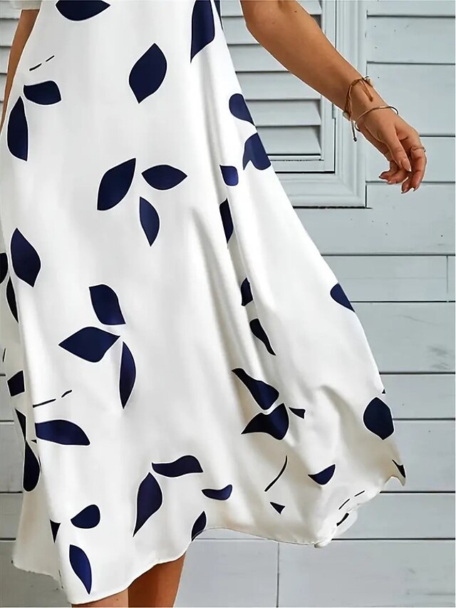 Plant Print Suspenders Pleated Holiday Beach Midi Dress main image 0