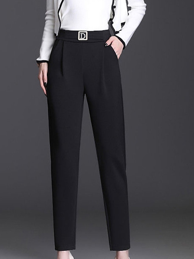  vestido ajustado para mujer pantalones de trabajo pantalones negro moda streetwear casual vacaciones bolsillo longitud completa transpirable liso l xl 2xl 3xl 4xl