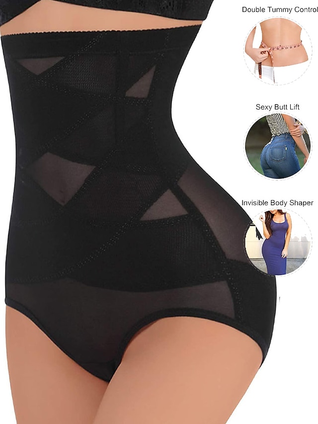  Pantalones pitillo clásicos ajustados de cintura alta para mujer, de malla de color negro, que realzan la cadera y salen a casa