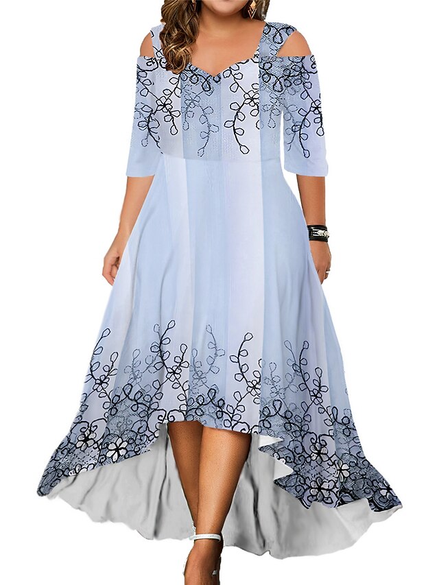 Women‘s Plus Size Curve Party Dress Wedding Guest Dress Swing Dress