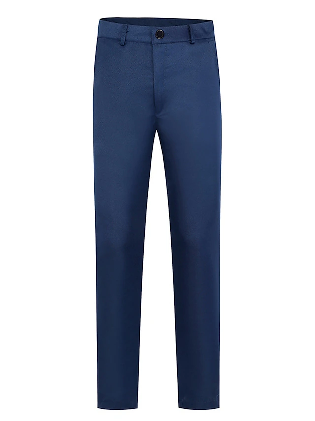 Men's Dress Pants Trousers Suit Pants Pocket Plain Comfort Breathable Outdoor Daily Going out Fashion Casual Black White 17