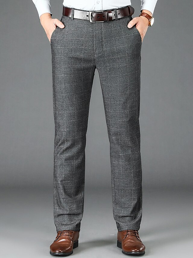 Men's Dress Pants Trousers Suit Pants Pocket Plain Comfort Breathable ...