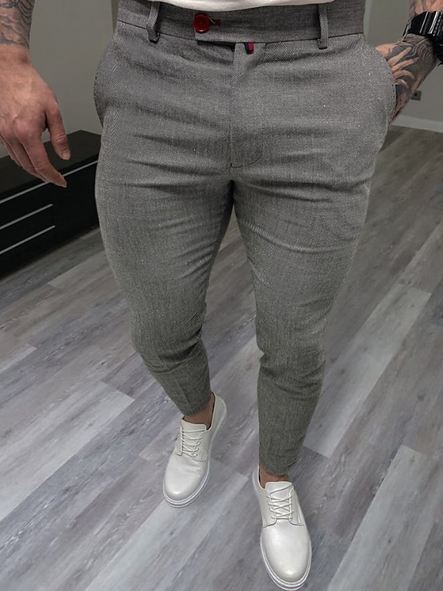  Bărbați Pantaloni chinez Pantaloni Chino Buzunar Simplu Confort Respirabil În aer liber Zilnic Ieșire Modă Casual Alb Bleumarin