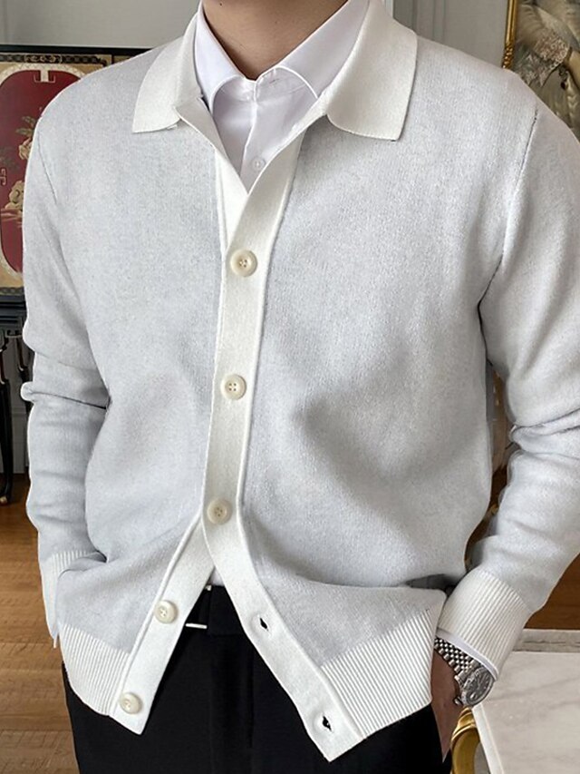 Men's Cardigan Sweater Fall Sweater Cropped Cardigan Sweater Ribbed