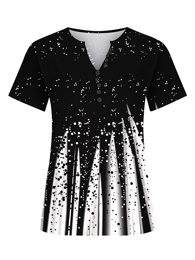 Damen T-Shirt Mit V-Ausschnitt & Knopfleiste – Tunika Aus Weichem Stoff, Lässiges Oberteil Für Sommer & Alltag