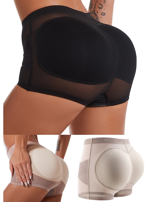  Női Scrunch Butt Shorts Alakformáló ruha Spandex Háló Rövid Fekete
