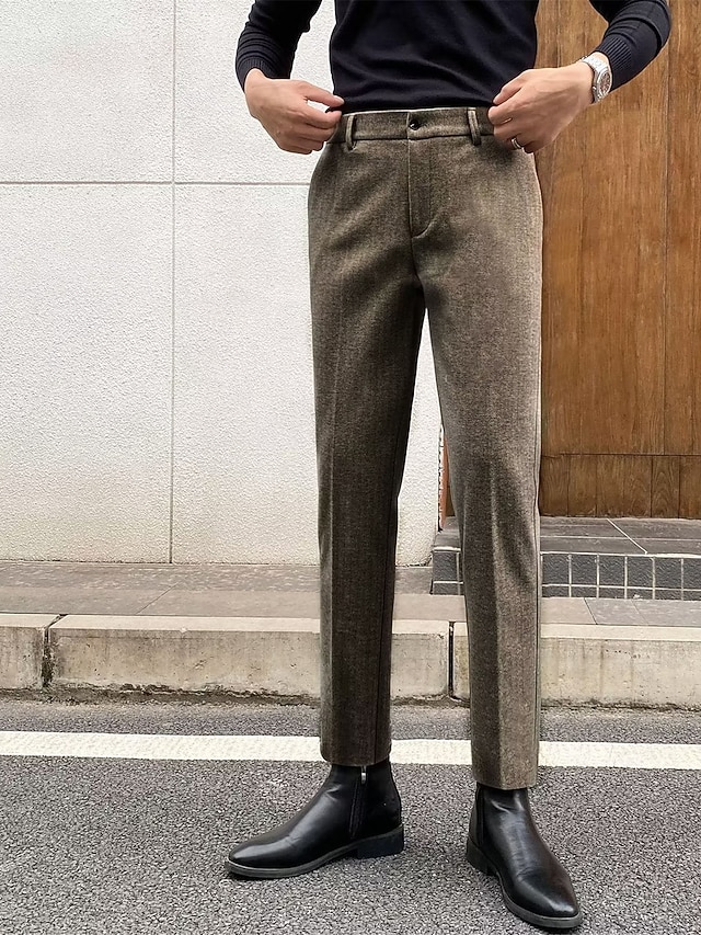 Men's Dress Pants Winter Pants Trousers Suit Pants Tweed Pants Pocket