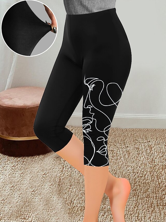 Women's Shapewear Capri Pants Print Designer High Rise Capris Light