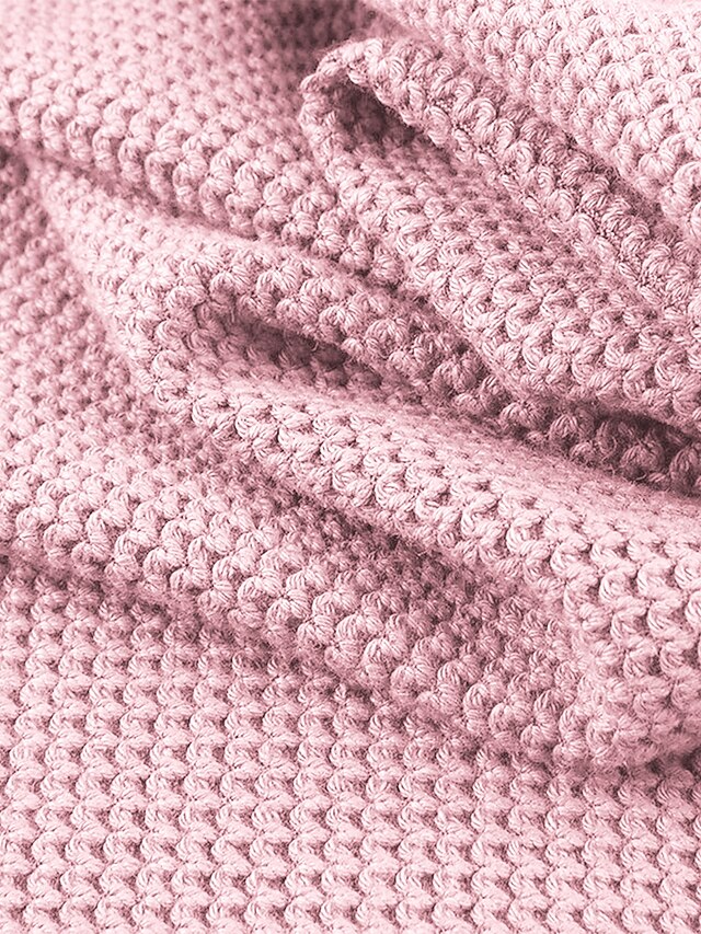 Women's Pullover Sweater Jumper V Neck Crochet Knit Spandex Button ...