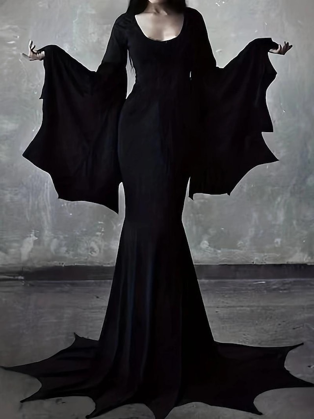  Rodzina Addamsów Czarownica Morticia Addams Noc Walpurgii Sukienka Sukienka na Halloween Punk i gotyk Damskie Dla dorosłych Impreza / Wieczór Karnawał Mardi Gras Łatwy kostium karnawałowy