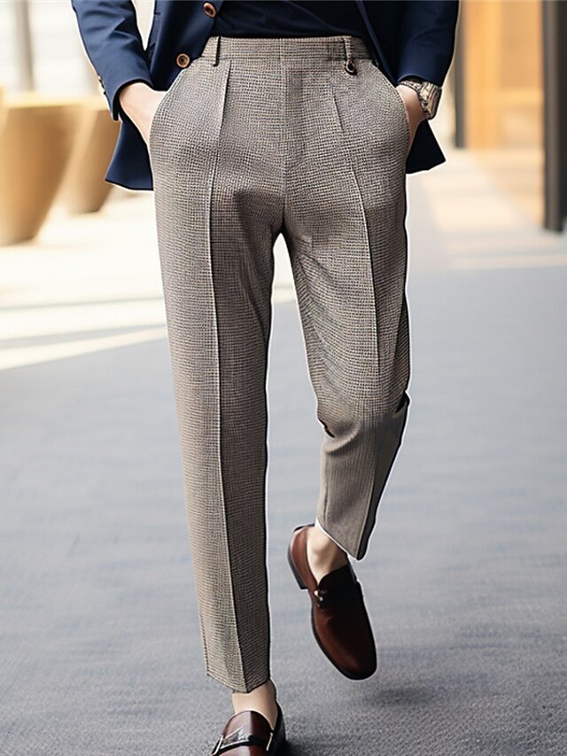 Men's Dress Pants Trousers Casual Pants Waffle Pants Front Pocket