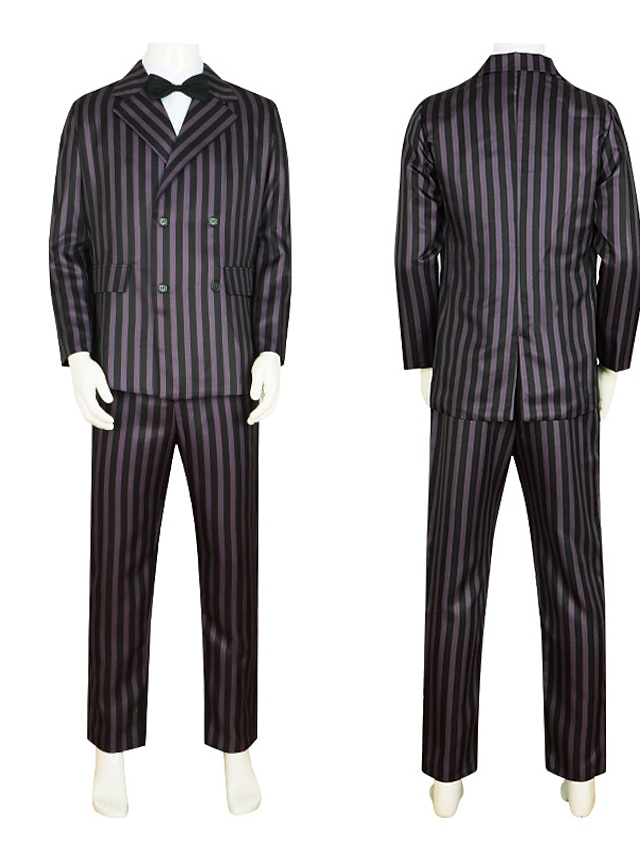 Szerda Addams Addams család Gomez Addams Kabát Blúz / Ing Nadrágok Filmsztár jelmez for Férfi Fiú Felnőttek Gyerekek Mindszentek napja Álarcos mulatság