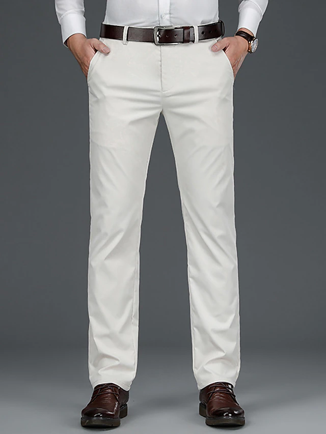 Men's Dress Pants Trousers Suit Pants Pocket Plain Comfort Breathable Outdoor Daily Going out Fashion Casual Black Royal Blue 7