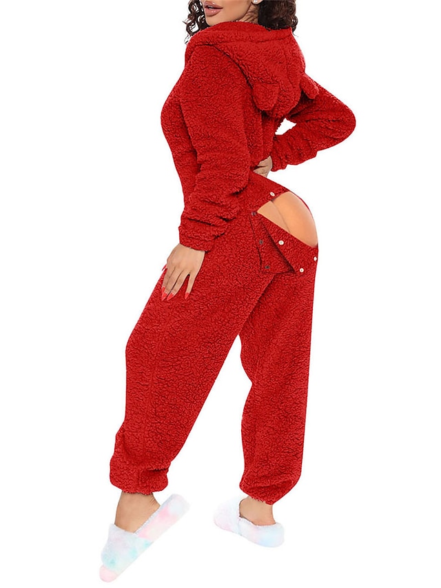  kvinnors strumpor ren färg varm mode plysch hem daglig säng sherpa varm luvtröja långärmad hål höst vinter hem outfits