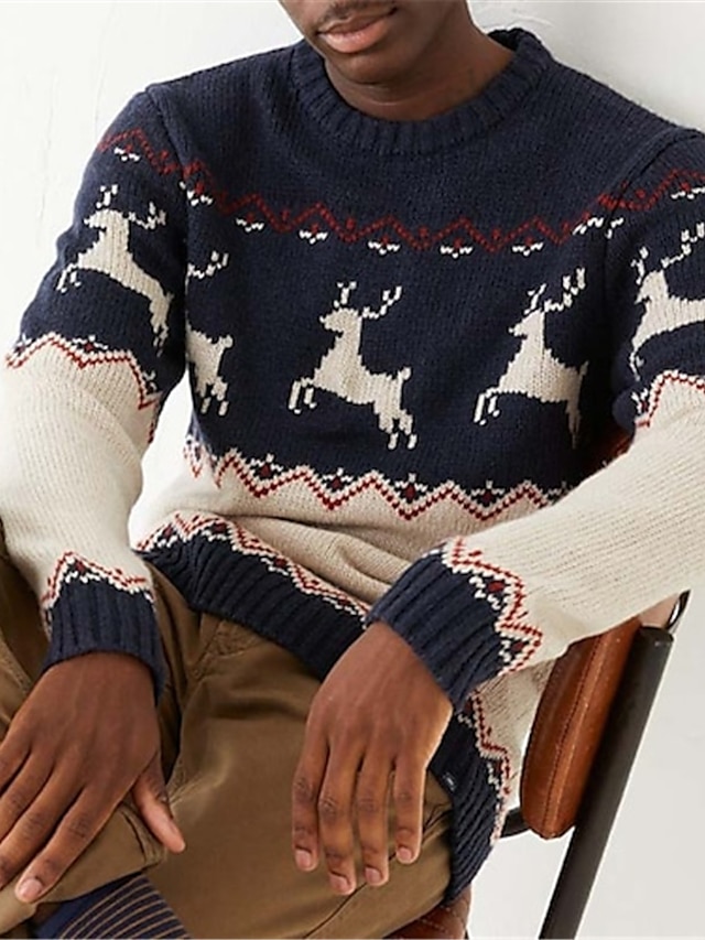 Pulls de Noël pour hommes, pulls de Noël, élans, décontractés, tricot