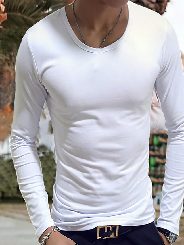 Men's T shirt Tee Tee Long Sleeve Shirt Graphic Plain V Neck Normal ...