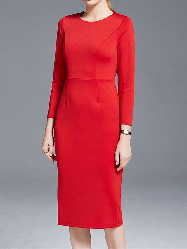 Women's Work Dress New Year's Eve Dress Sheath Dress Semi Formal Dress Winter Dress Office