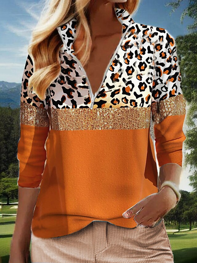 Women's Polo Shirt Animal Print Golf Shirt Breathable Quick Dry