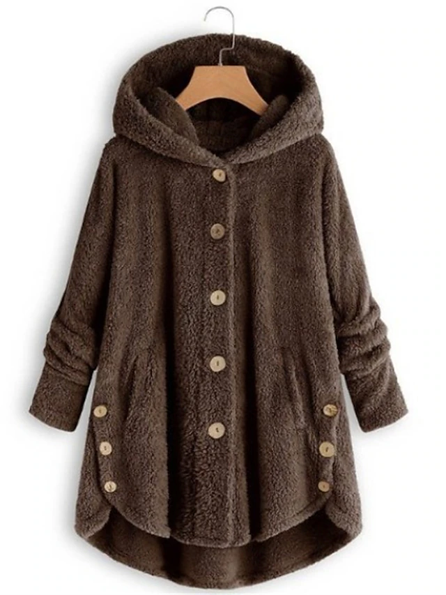 Women's Fleece Jacket Sherpa Jacket Teddy Coat Outdoor Valentine's Day Daily Fall Winter Coat Regular Fit Windproof Warm Comtemporary Stylish Plush Jacket Long Sleeve Leopard Plain Oversize Black 13