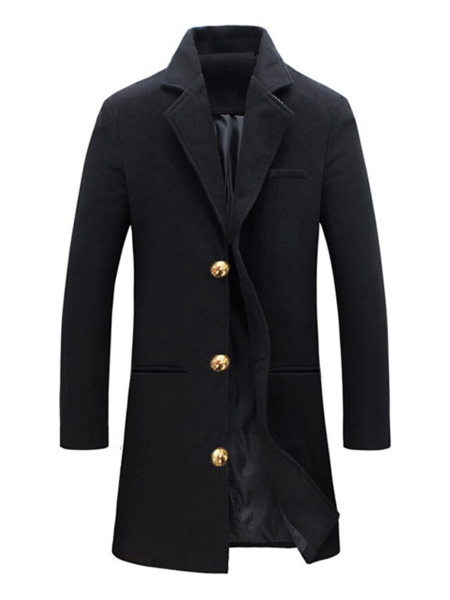 Men's Winter Coat Overcoat Trench Coat Office & Career Daily Wear ...